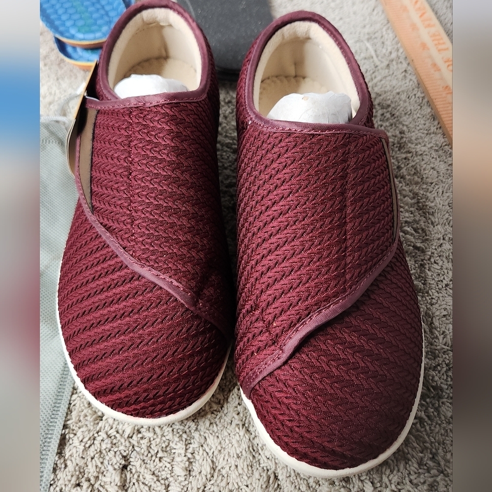 Women's Diabetic Lite Slip-On Shoe With Extra Insoles - LiteChoice - Wine - 6